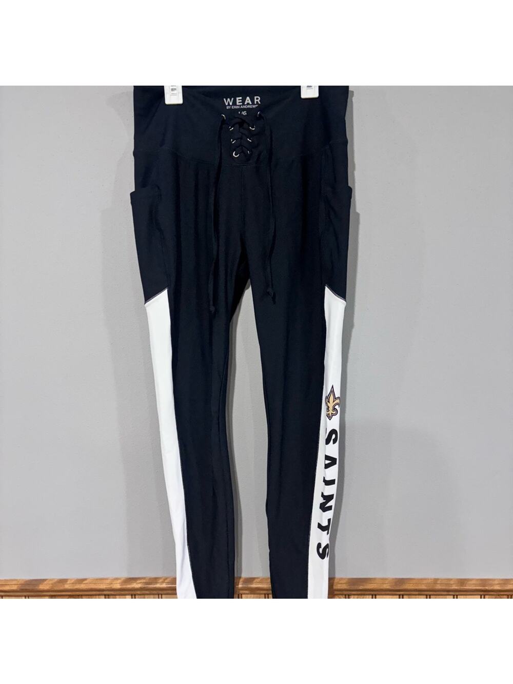 NFL Saints Erin Andrew’s Black and White Saints Leggings